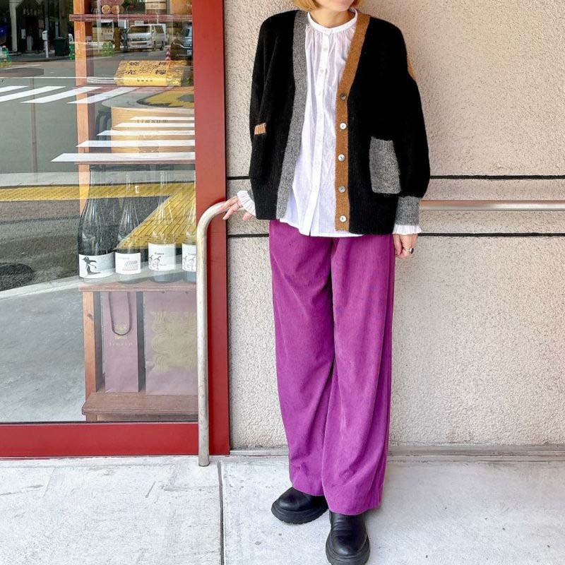 PONT DE CHALONS  ふわふわクレイジーパターンカーディガン /BK19